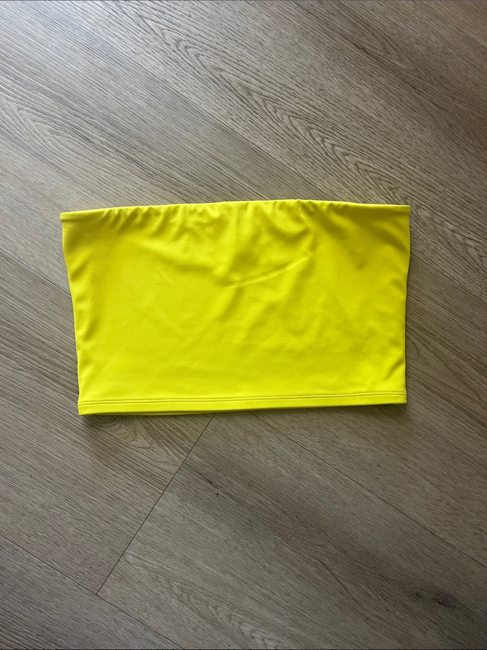 Express Neon Yellow Strapless Bandeau